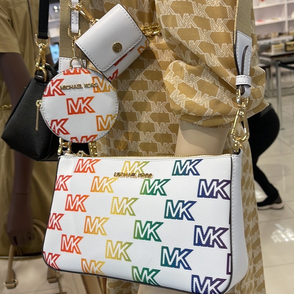 MICHAEL KORS JET SET TRAVEL SMALL SHOULDER CROSSBODY BAG WITH TECH ATTCH AIRPOD - Picture 8 of 16